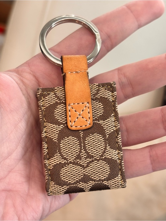 COACH Vintage Picture Frame Bag Charm In Signature Canvas